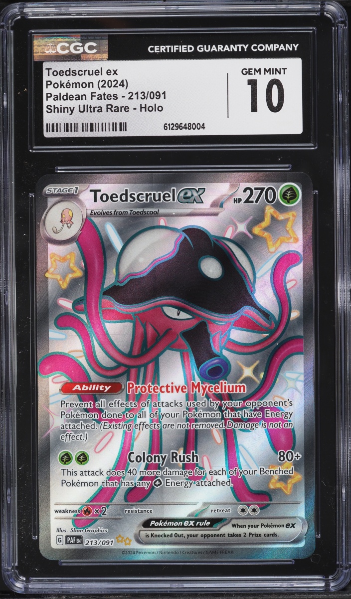 2024 Pokemon Scarlet & Violet Paldean Fates Shiny Toedscruel ex #213 CGC 10 GEM MINT