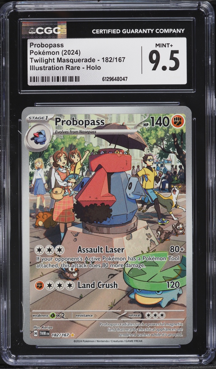 2024 Pokemon Scarlet & Violet Twilight Masquerade IR Probopass #182 CGC 9.5 MINT+