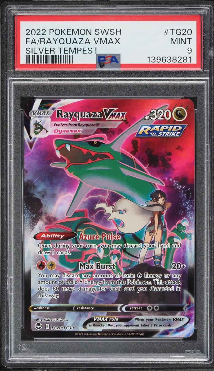 2022 Pokemon Sword & Shield Silver Tempest CHR Rayquaza VMAX #TG20 PSA 9 MINT