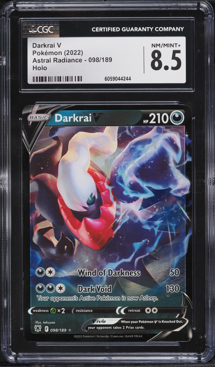 2022 Pokemon Sword & Shield Astral Radiance Full Art Darkrai V #98 CGC 8.5 NM-MT+
