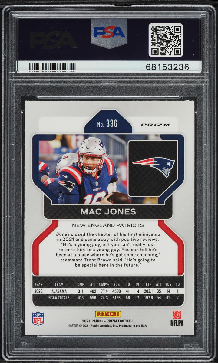 2021 Panini Prizm Disco Mac Jones ROOKIE #336 PSA 10 GEM MINT