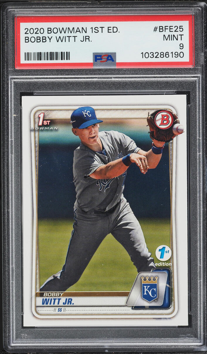 2020 Bowman 1st Edition Bobby Witt Jr. PROSPECT #BFE-25 PSA 9 MINT
