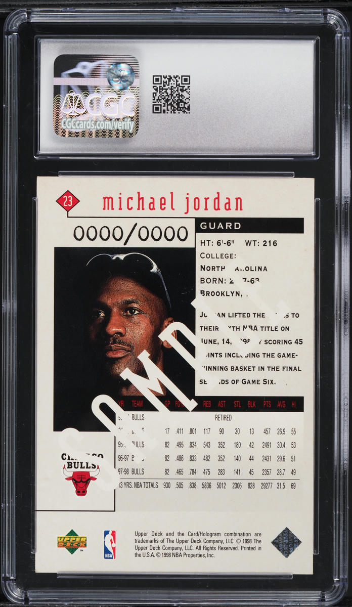 1998 Black Diamond Sample Michael Jordan #23 CGC 9 MINT