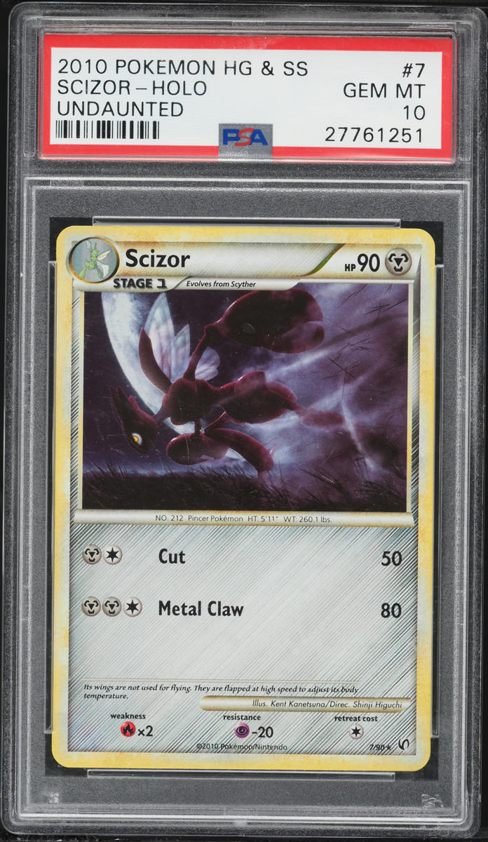 2010 Pokemon HeartGold & SoulSilver Undaunted Holo Scizor #7 PSA 10 GEM MINT