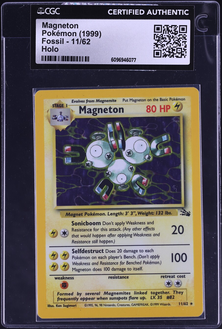 1999 Pokemon Fossil Holo Magneton #11 CGC AUTH