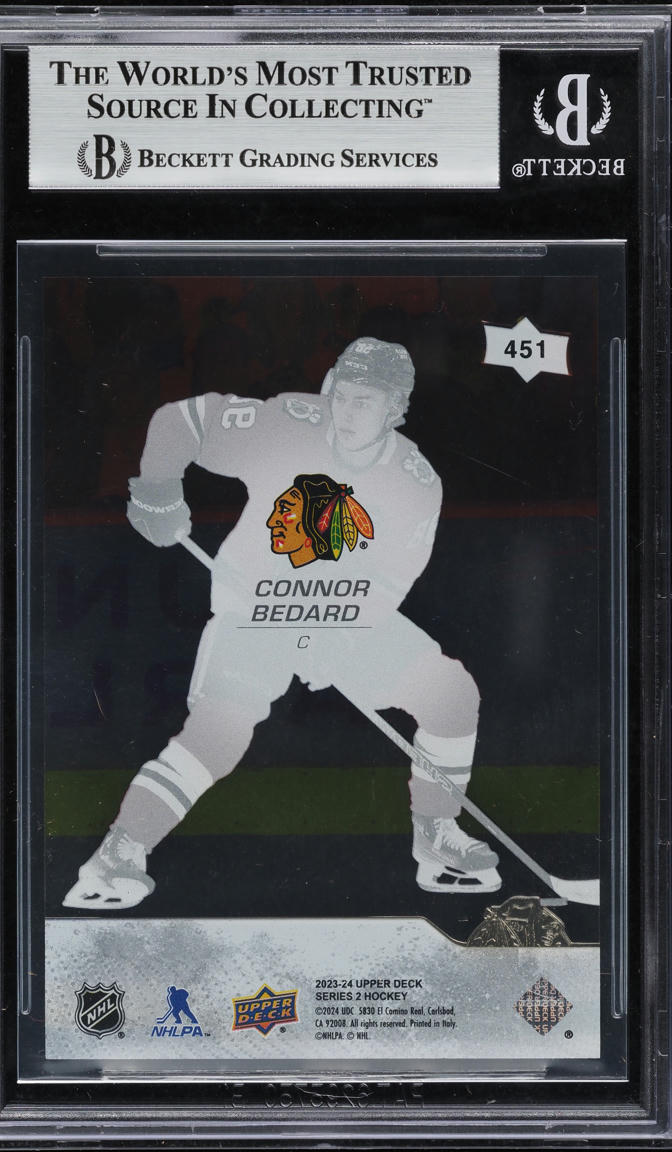 2023 Upper Deck Clear Cut Young Guns Connor Bedard ROOKIE #451 BGS 9 MINT