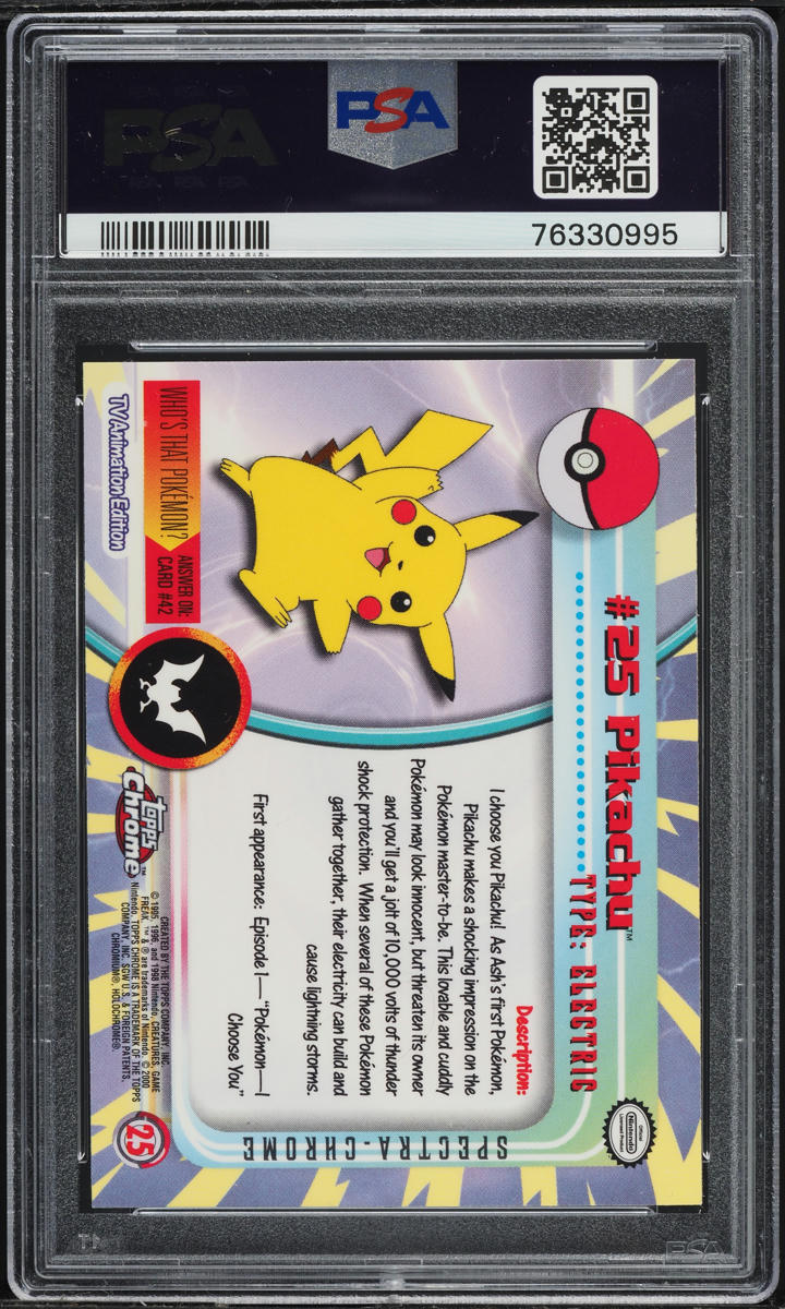 2000 Topps Chrome Pokemon Series 1 Spectra Pikachu #25 PSA 10 GEM MINT