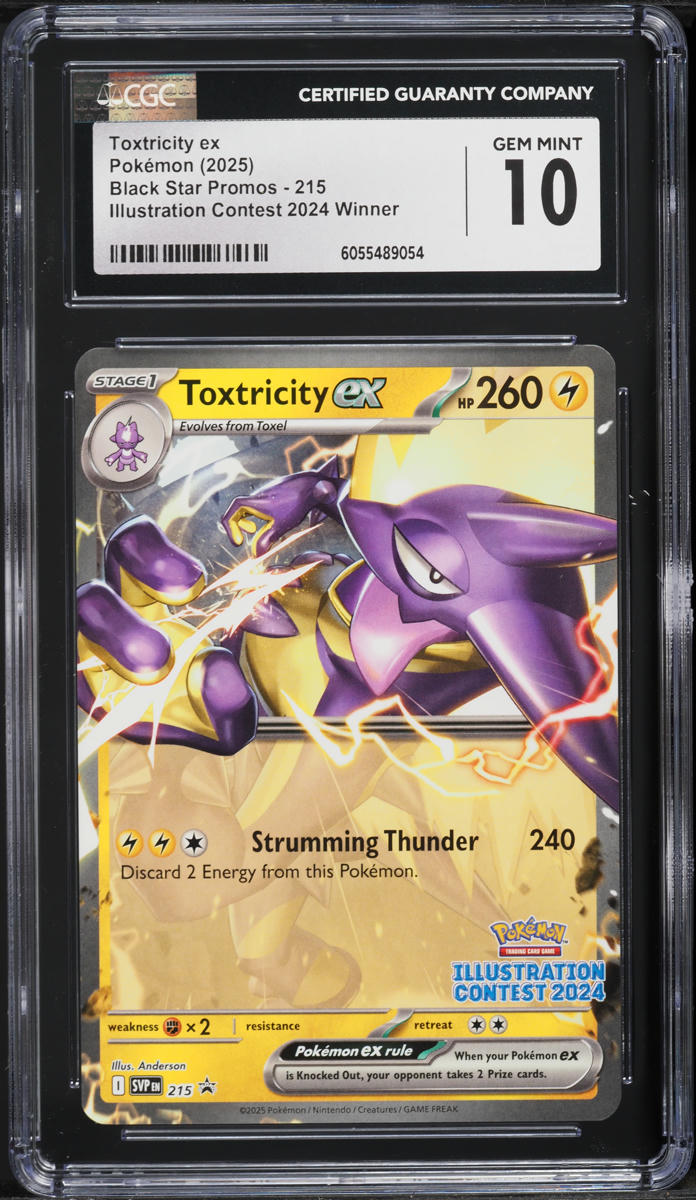 2025 Pokemon Scarlet & Violet Promo Illustration Winner Toxtricity ex #215 CGC 10 GEM MINT