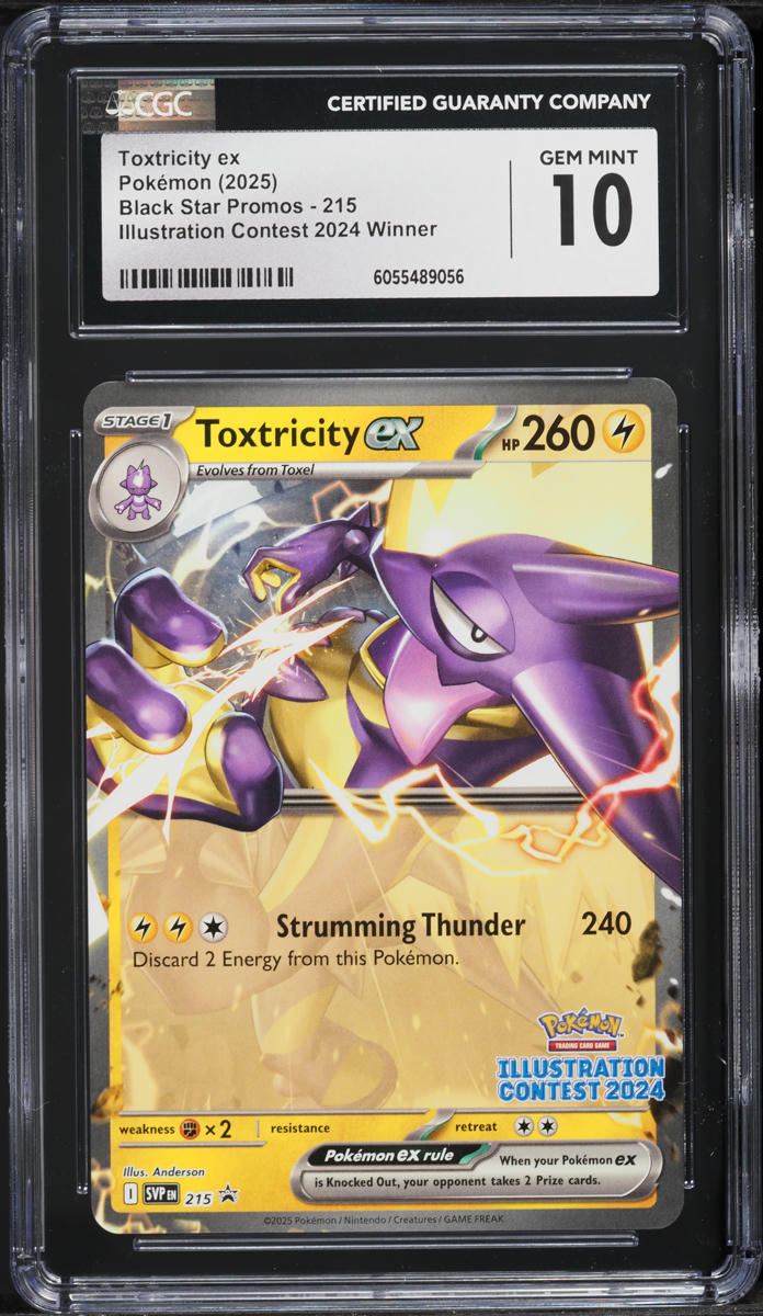 2025 Pokemon Scarlet & Violet Promo Illustration Winner Toxtricity ex #215 CGC 10 GEM MINT