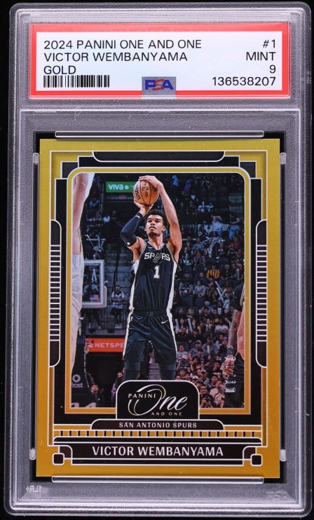 2024 Panini One And One Gold Victor Wembanyama 10/10 #1 PSA 9 MINT