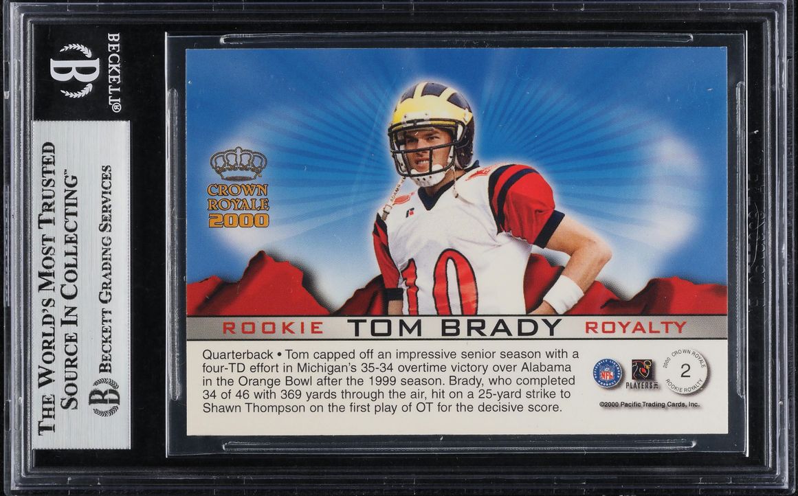 2000 Pacific Crown Royale Royalty Tom Brady ROOKIE #2 BGS 8.5 NM-MT+