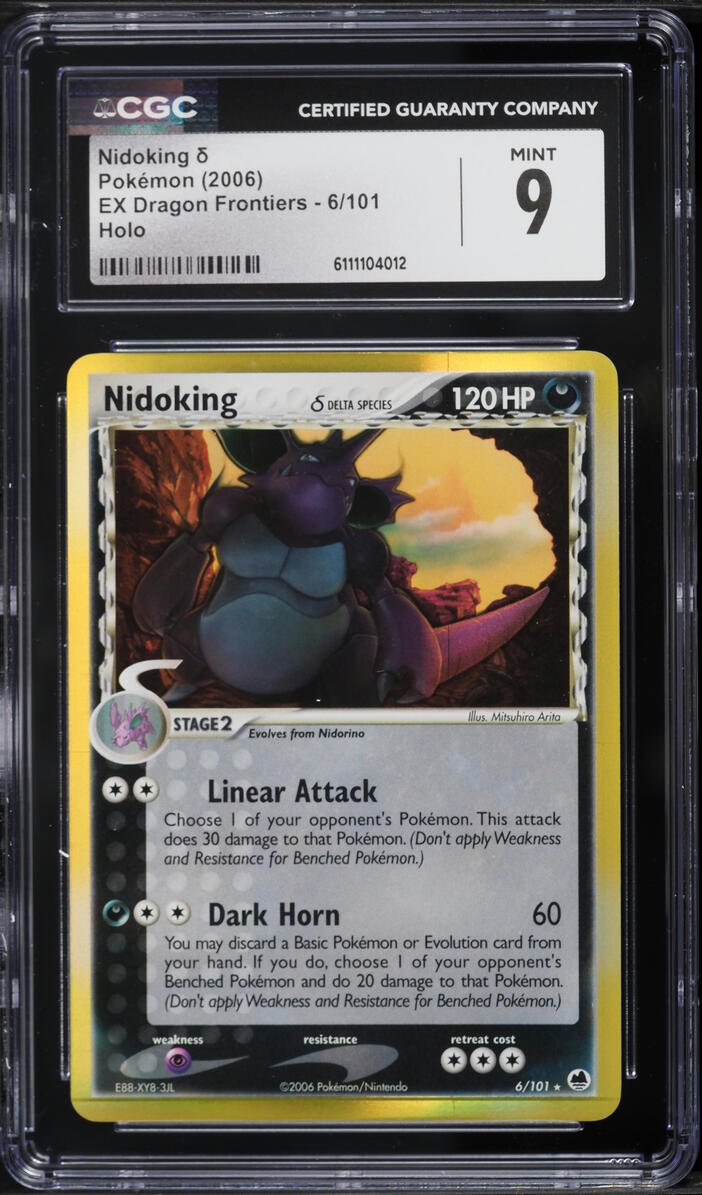2006 Pokemon EX Dragon Frontiers Holo Nidoking #6 CGC 9 MINT