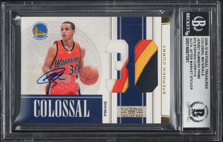 2009 National Treasures Gold Stephen Curry ROOKIE PATCH AUTO