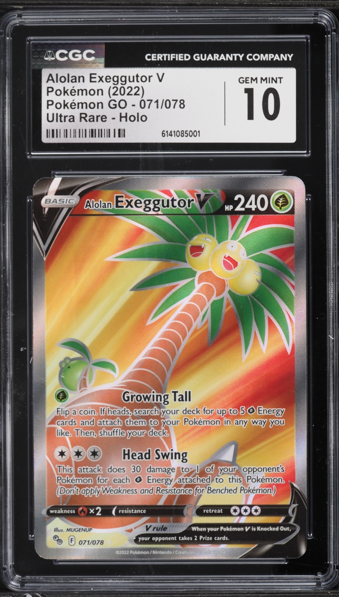 2023 Pokemon Sword & Shield GO Full Art Alolan Exeggutor V #71 CGC 10 GEM MINT