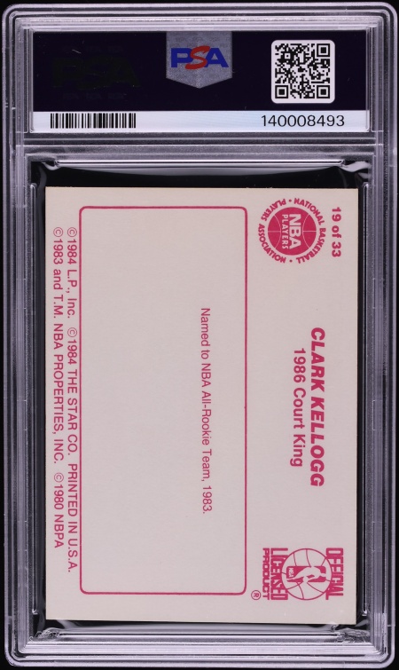 1986 Star Court Kings Clark Kellogg ROOKIE #19 PSA 9 MINT