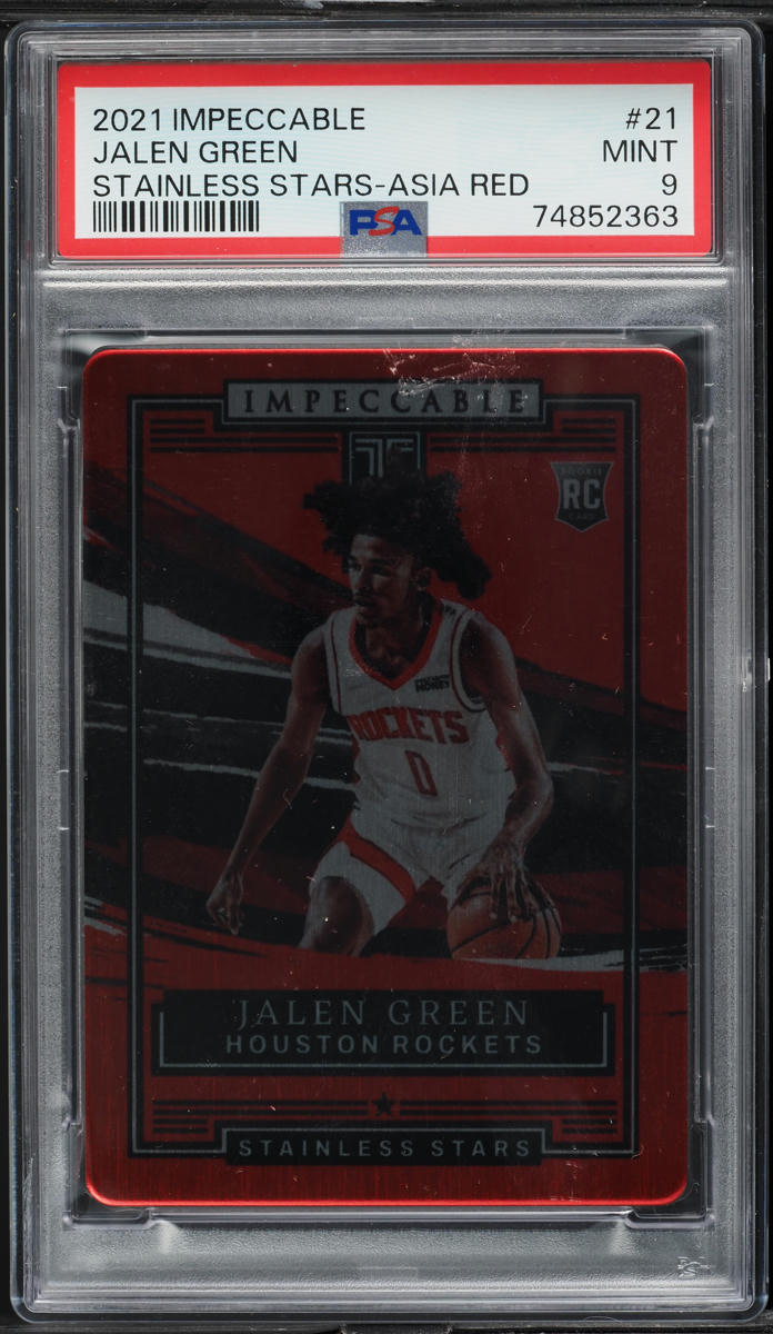 2021 Panini Impeccable Stainless Stars Asia Red Jalen Green ROOKIE #21 PSA 9