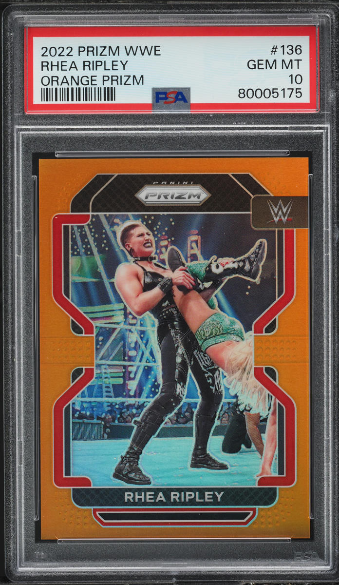2022 Panini Prizm WWE Orange Rhea Ripley /99 #136 PSA 10 GEM MINT