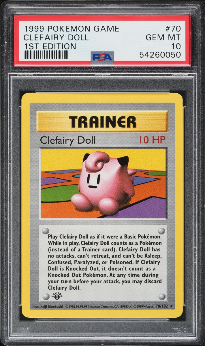 1999 Pokemon Base Set Shadowless 1st Edition Clefairy Doll #70 PSA 10 GEM MINT