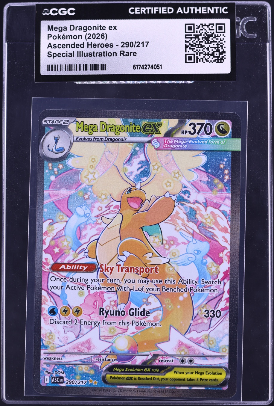 2026 Pokemon Mega Evolution Ascended Heroes SIR Mega Dragonite EX #290 CGC AUTH