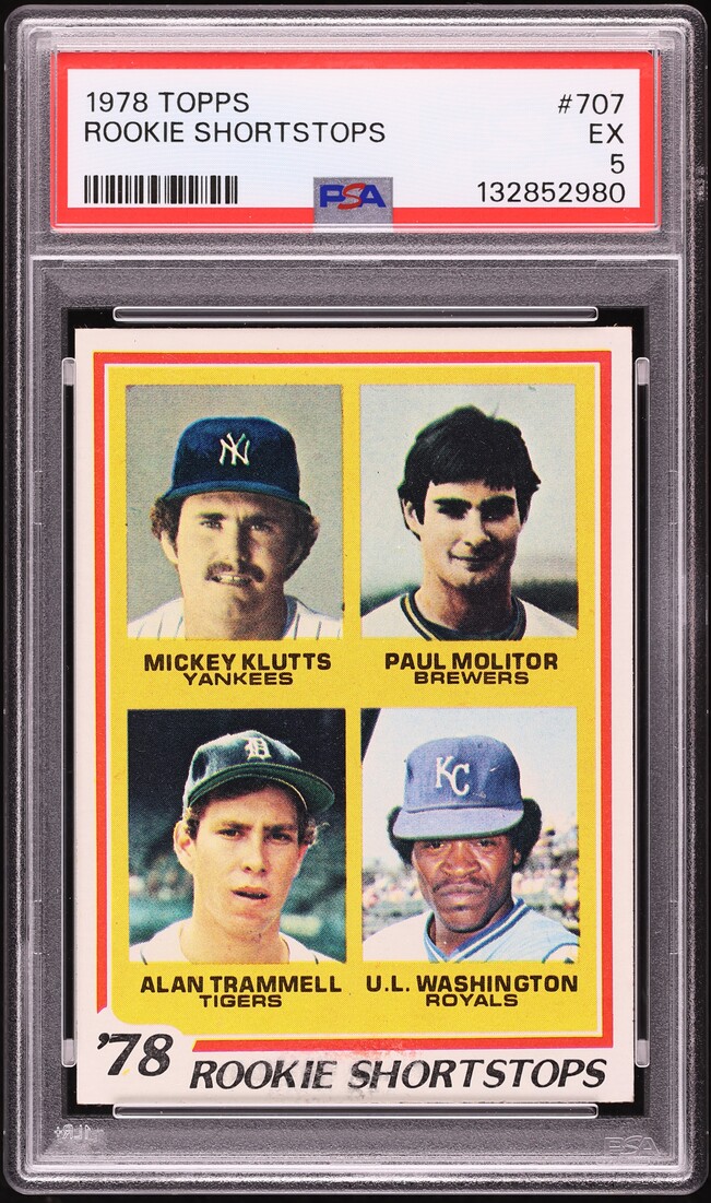 1978 Topps Paul Molitor & Alan Trammell ROOKIE #707 PSA 5 EX