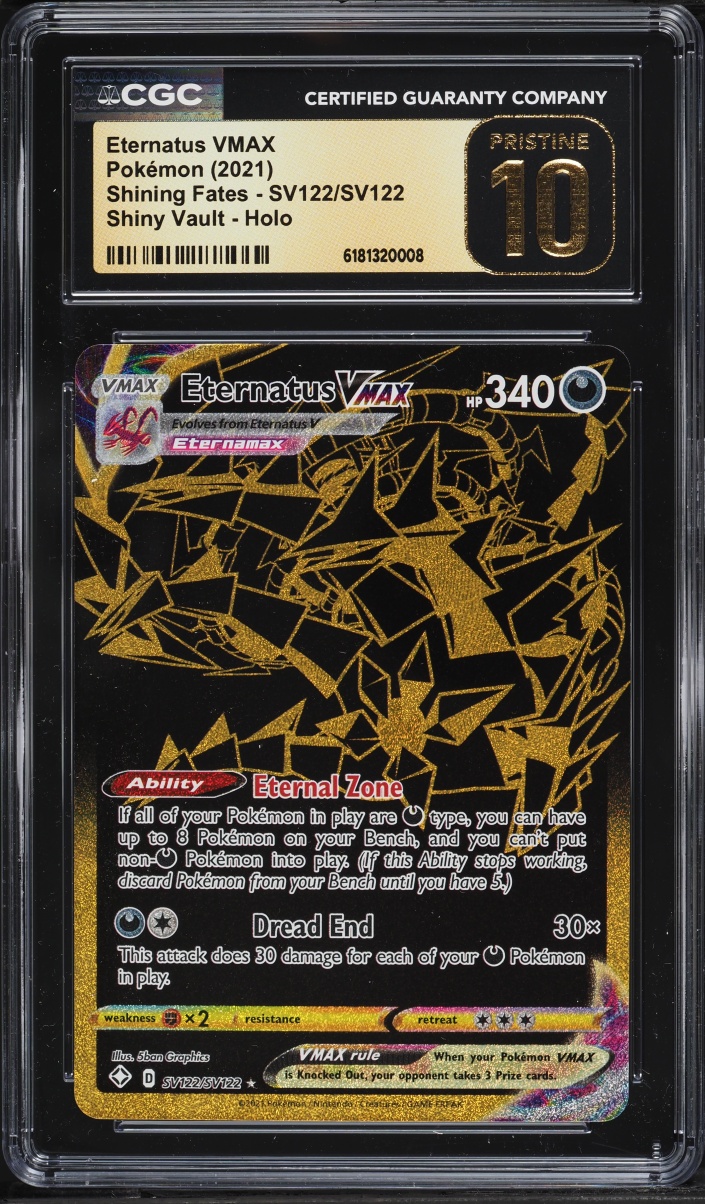 2021 Pokemon Swsh Shining Fates Shiny Vault Holo Eternatus Vmax #Sv122 CGC 10 Pristine