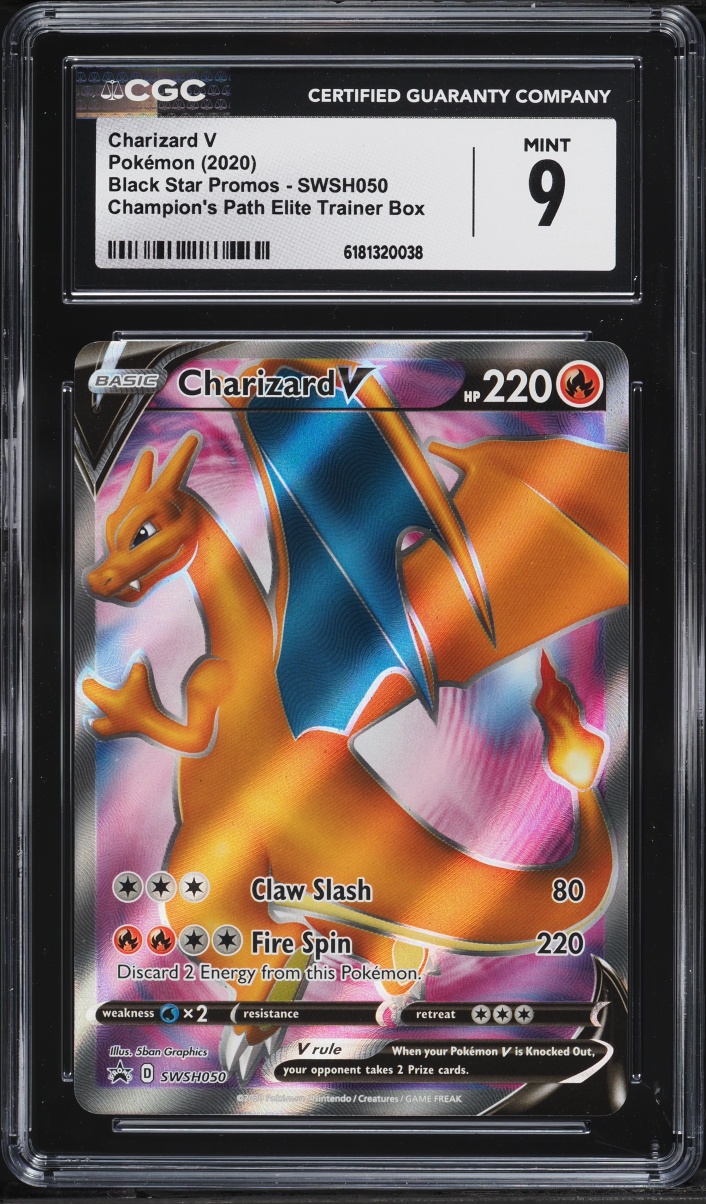 2020 Pokemon Swsh Promo Champion'S Path Etb Full Art Charizard V #Swsh050 CGC 9 Mint
