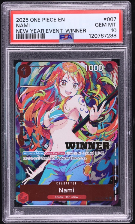 2025 One Piece Promo New Year Event Winner Foil Nami #ST01-007 PSA 10 GEM MINT
