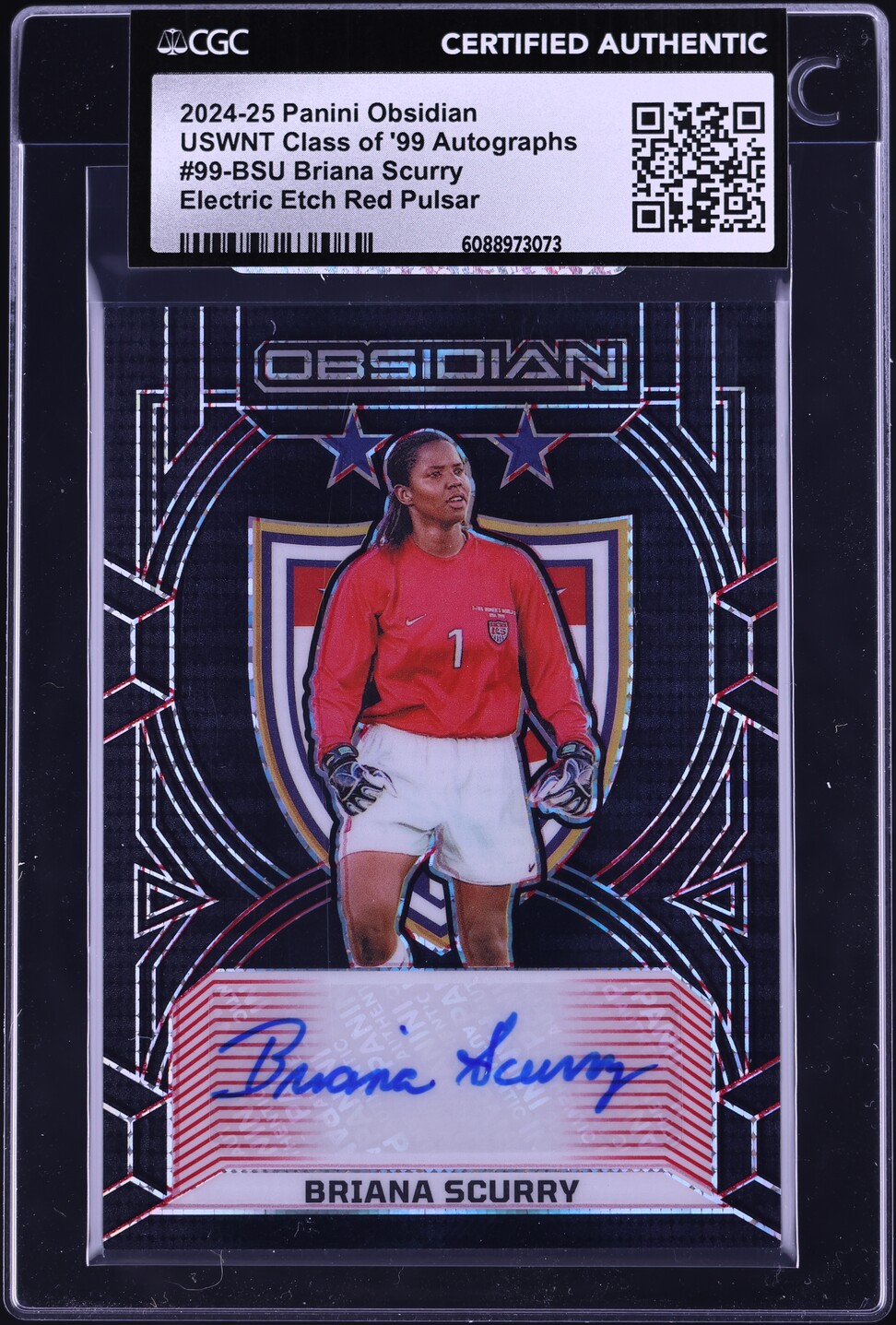 2024 Panini Obsidian USWNT Class '99 Electric Etch Red Pulsar Briana ...