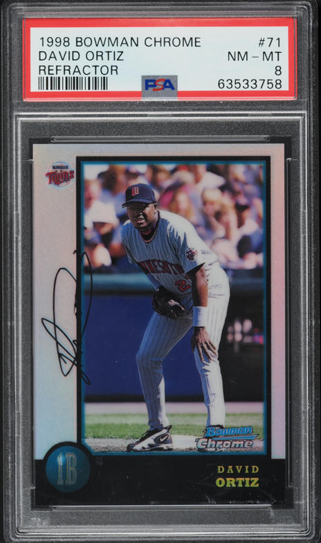 1998 Bowman Chrome Refractor David Ortiz ROOKIE #71 PSA 8 NM-MT on