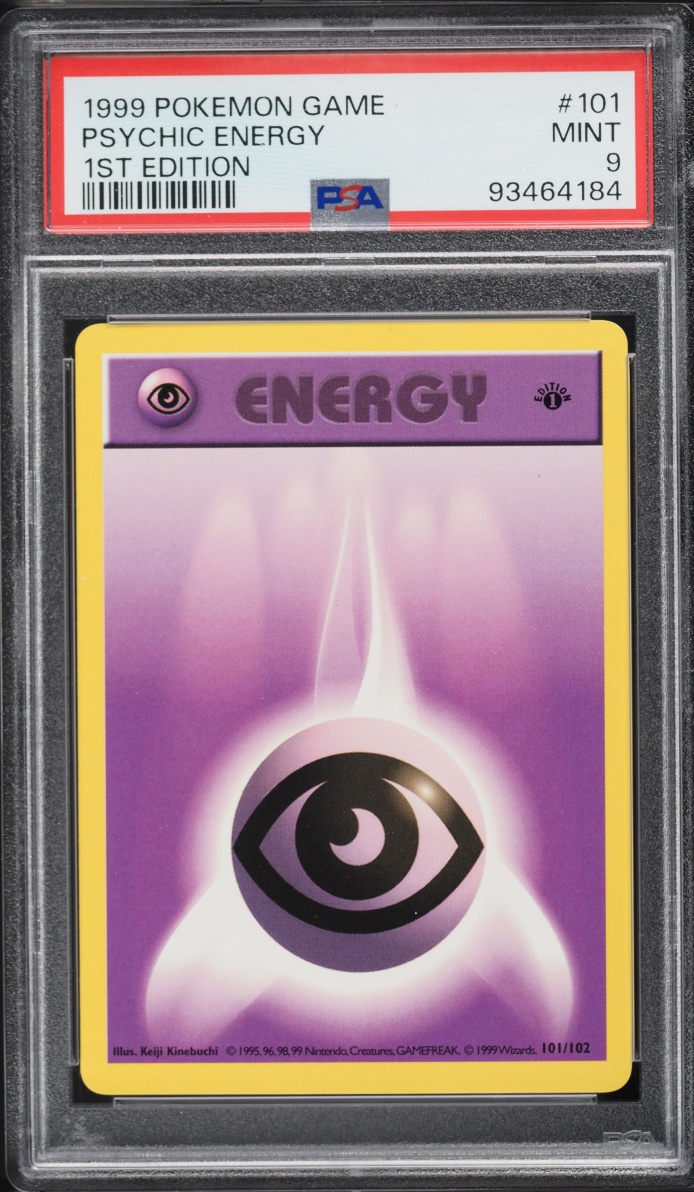 1999 Pokemon Base Set Shadowless 1st Edition Psychic Energy #101 PSA 9 MINT