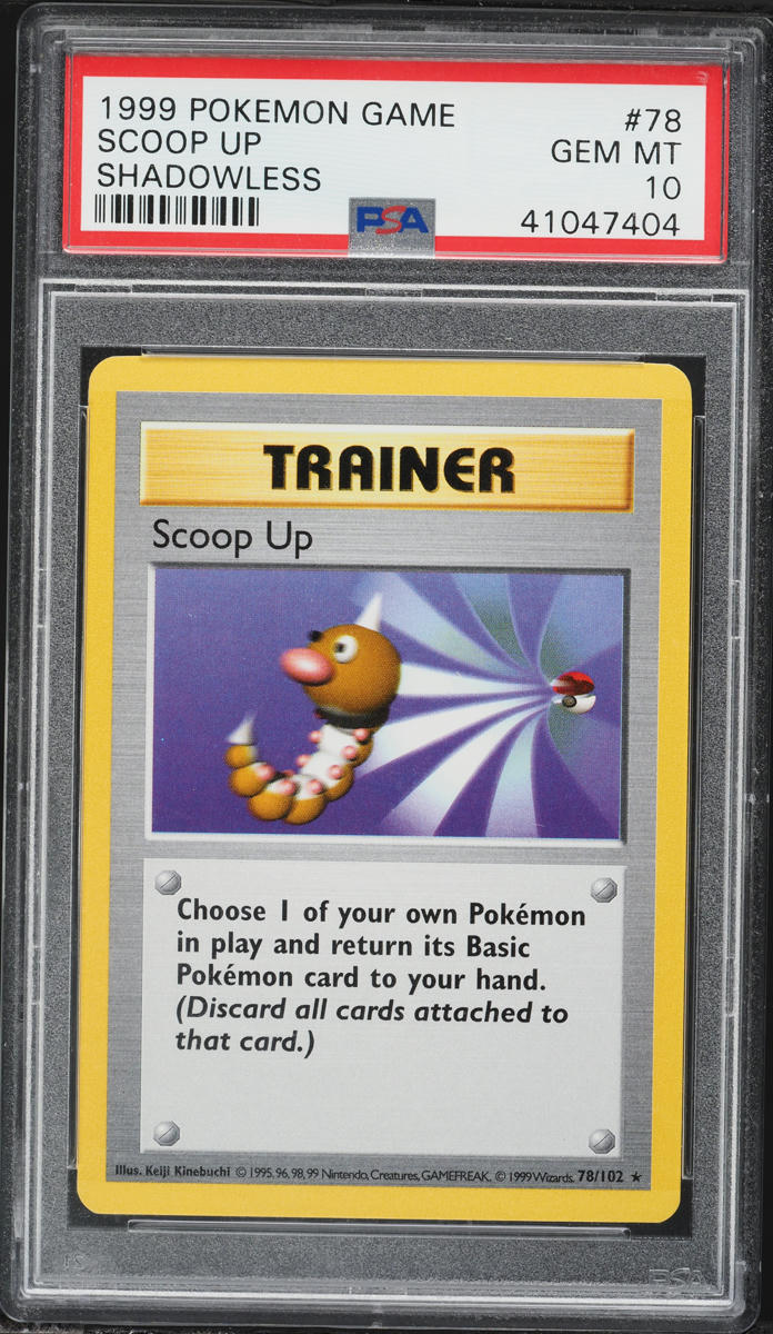 1999 Pokemon Base Set Shadowless Scoop Up #78 PSA 10 GEM MINT