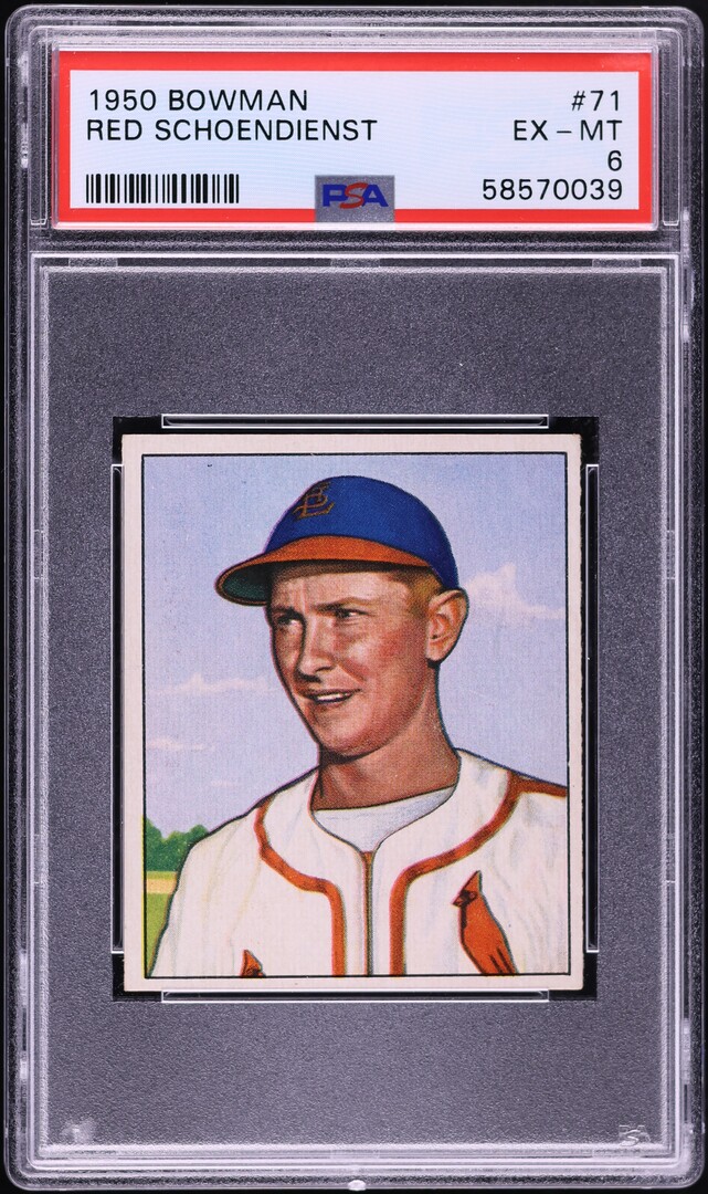 1950 Bowman Red Schoendienst #71 PSA 6 EXMT