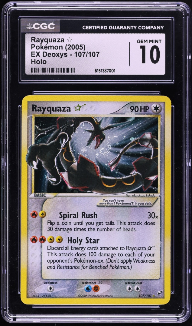 2005 Pokemon EX Deoxys Holo Rayquaza Gold Star #107 CGC 10 GEM MINT