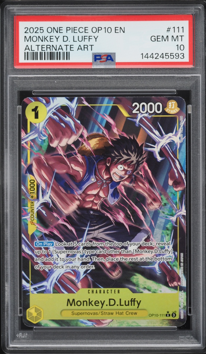 2025 One Piece Royal Blood Alt Art Monkey D. Luffy #OP10-111 PSA 10 GEM MINT