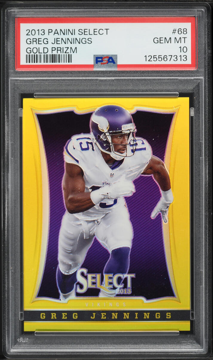 2013 Select Gold Prizm Greg Jennings /10 #68 PSA 10 GEM MINT - Photo 1