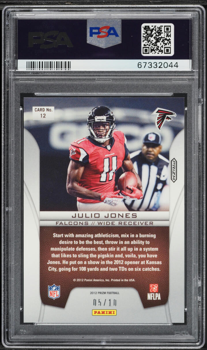 2012 Panini Prizm Brilliance Gold Julio Jones /10 #12 PSA 10 GEM MINT - Photo 2