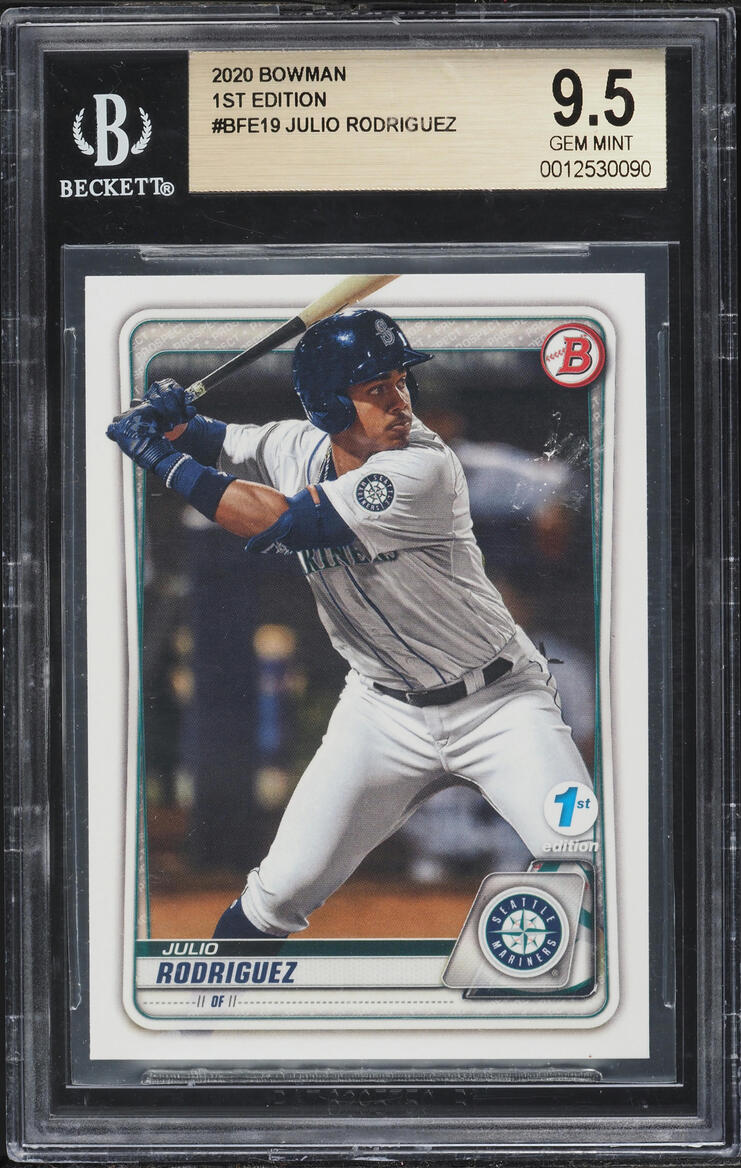 2020 Bowman 1st Edition Julio Rodriguez PROSPECT #BFE-19 BGS 9.5 GEM MINT