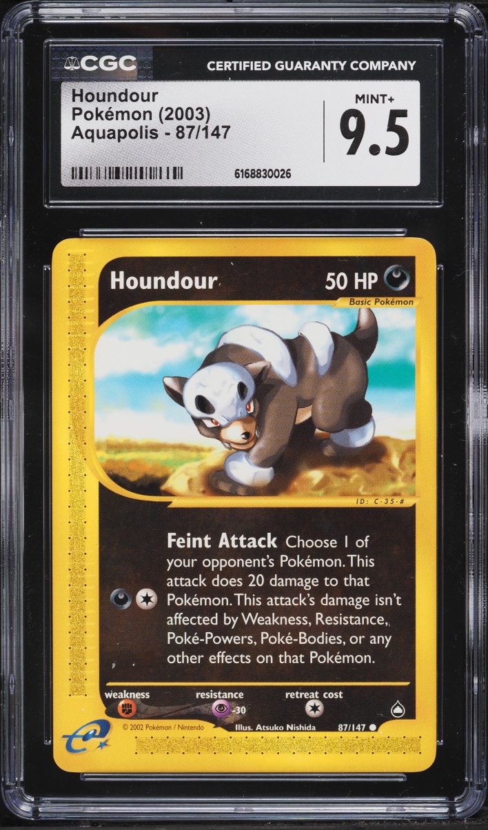 2003 Pokemon Aquapolis Houndour #87 CGC 9.5 MINT+