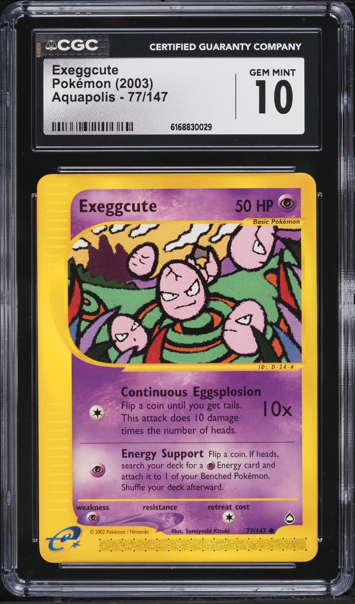 2003 Pokemon Aquapolis Exeggcute #77 CGC 10 GEM MINT