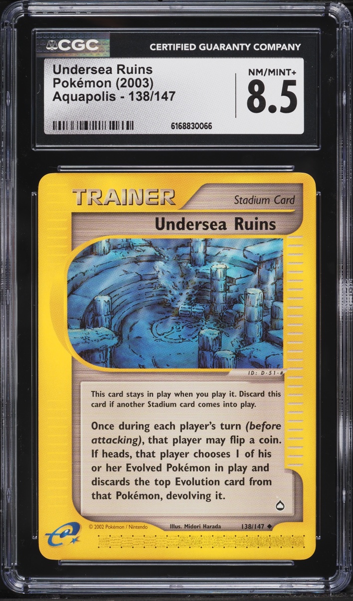 2003 Pokemon Aquapolis Undersea Ruins #138 CGC 8.5 NM-MT+
