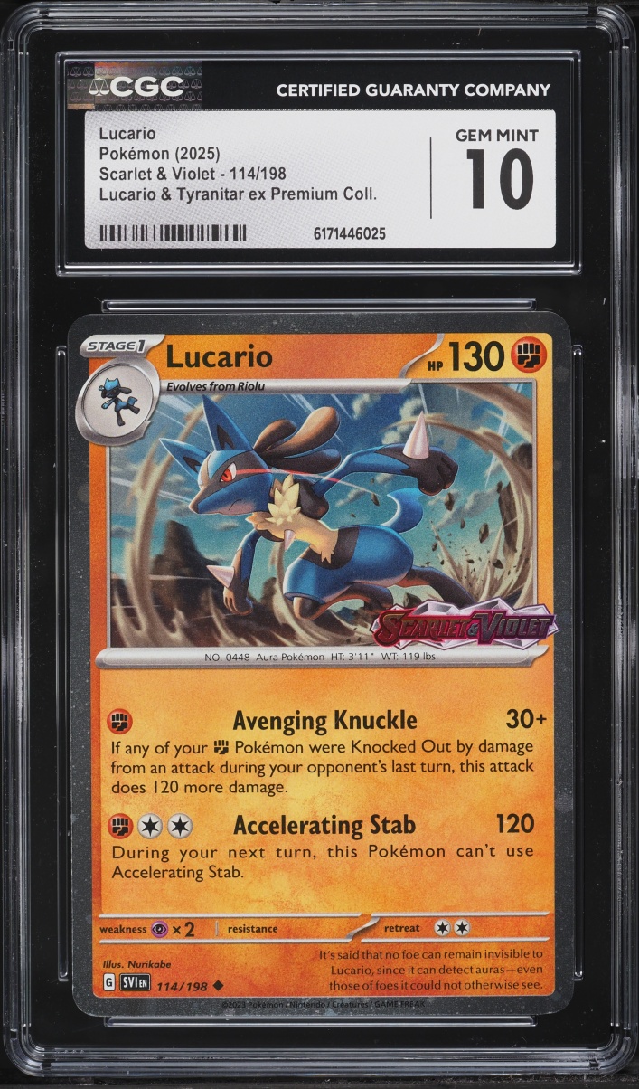2025 Pokemon Scarlet & Violet Promo Premium Collection Lucario #114 CGC 10 GEM MINT