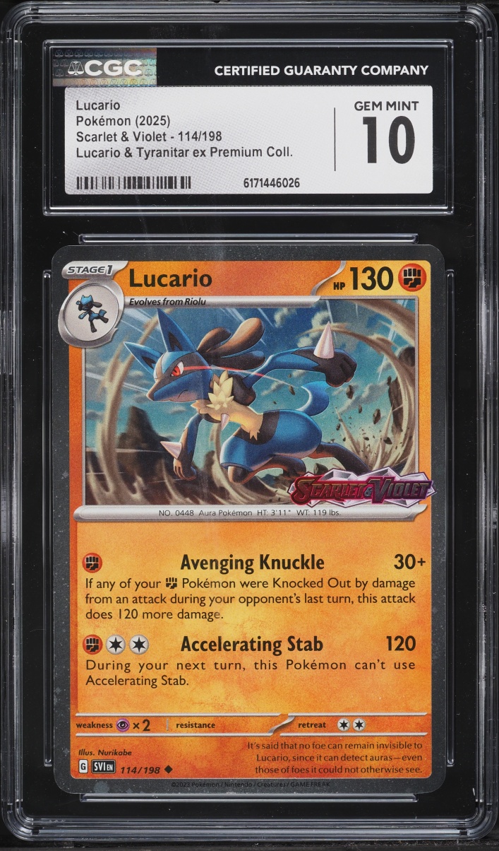 2025 Pokemon Scarlet & Violet Promo Premium Collection Lucario #114 CGC 10 GEM MINT