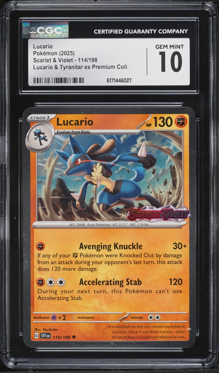 2025 Pokemon Scarlet & Violet Promo Premium Collection Lucario #114 CGC 10 GEM MINT