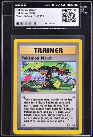 2000 Pokemon Neo Genesis Pokemon March #102 CGC AUTH