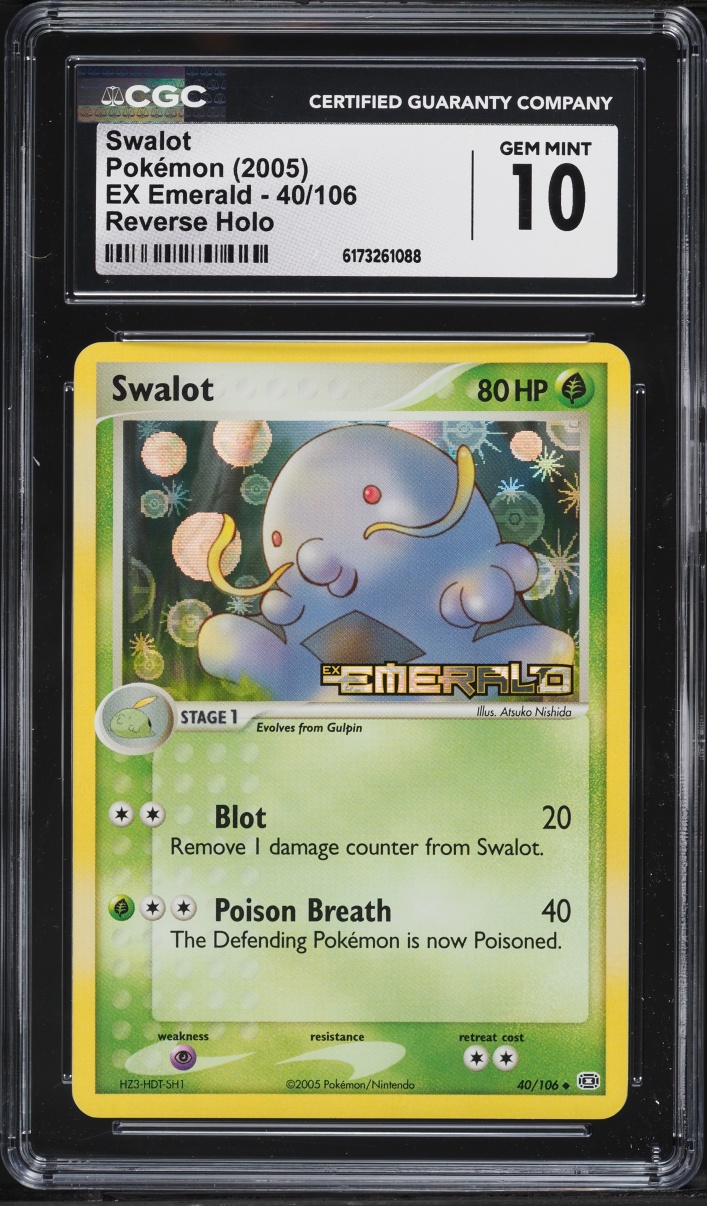 2005 Pokemon EX Emerald Reverse Holo Swalot #40 CGC 10 GEM MINT