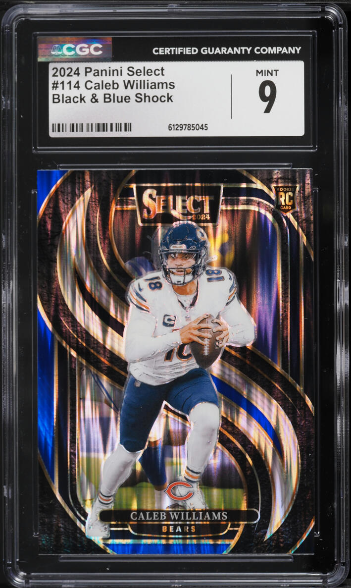 2024 Select Premier Level Black & Blue Shock Prizm Caleb Williams ROOKIE #114 CGC 9 MINT