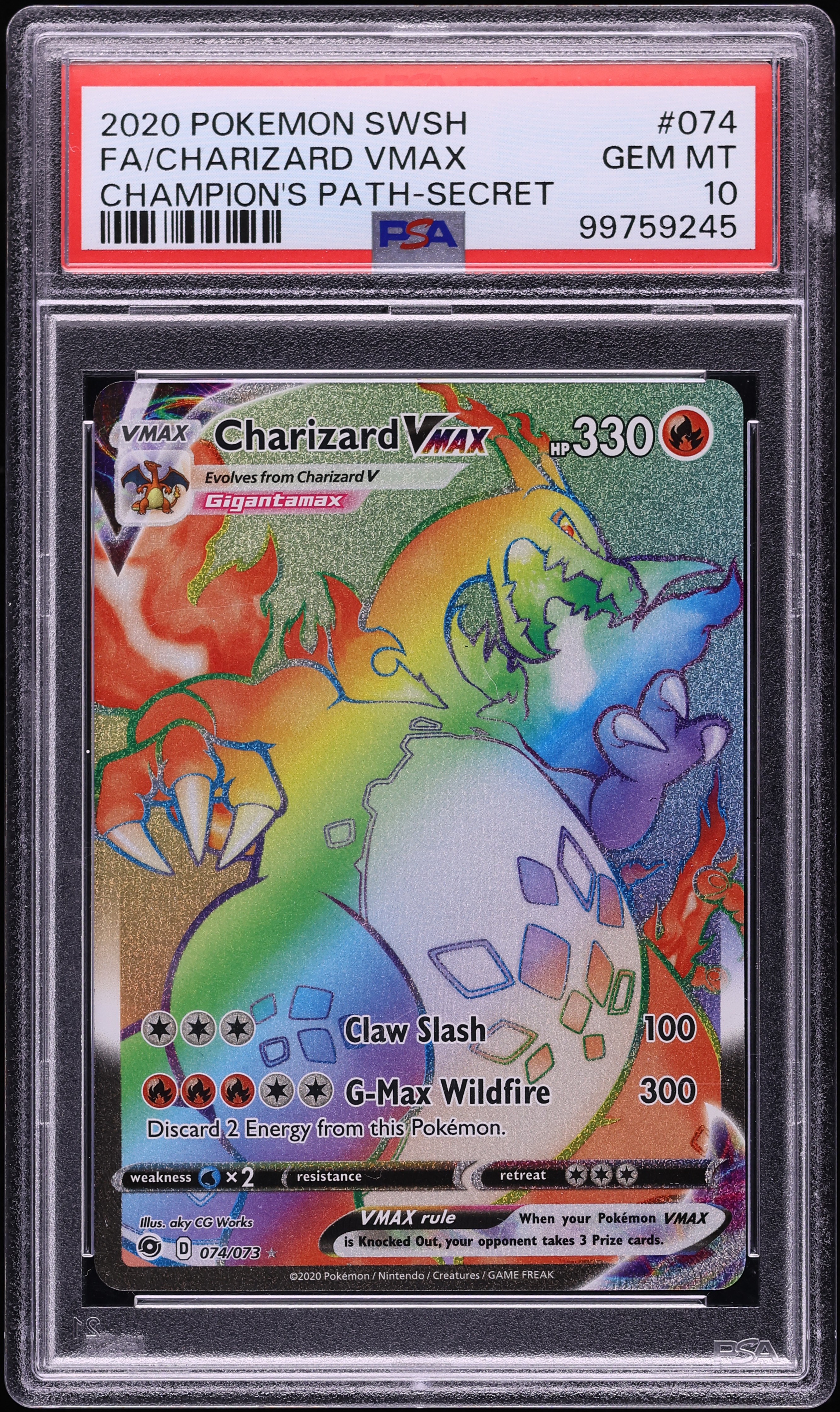 2020 Pokemon SWSH Champion's Path Hyper Rare Charizard VMAX