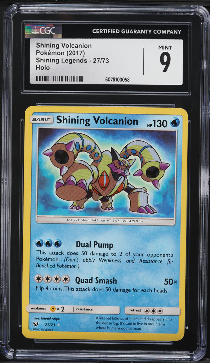 2017 Pokemon Sun & Moon Shining Legends Holo Shining Volcanion #27 CGC 9 MINT