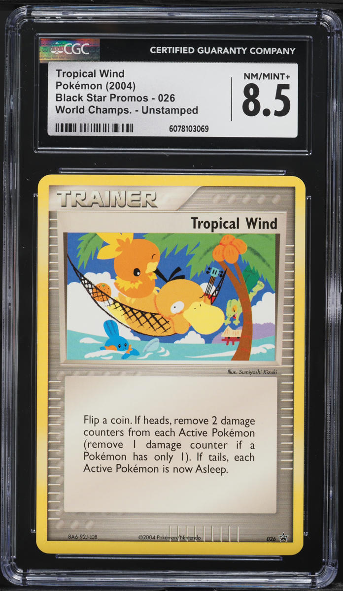 2004 Pokemon Black Star Promo World Championships Unstamped Tropical Wind #26 CGC 8.5