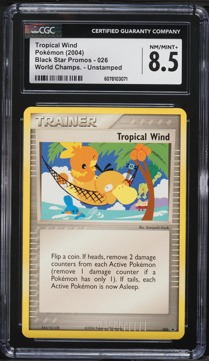 2004 Pokemon Black Star Promo World Championships Unstamped Tropical Wind #26 CGC 8.5